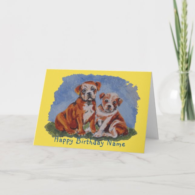 Puppy Painting Birthday Card (Front)