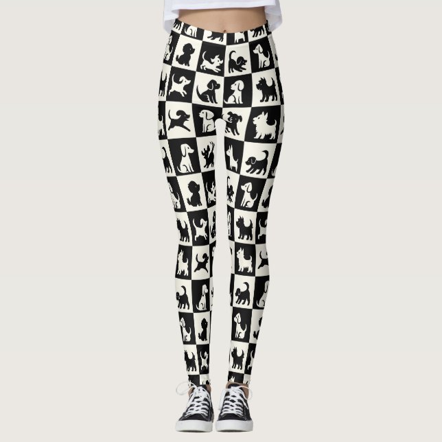 Puppy Parade Checkmate Leggings (Front)