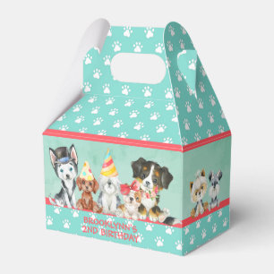 Puppy Party Thank you  Personalized Gable Favor Bo Favour Box