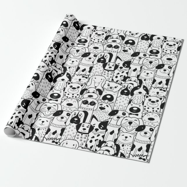Puppy Pattern Wrapping Paper (Unrolled)