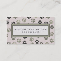 Puppy Paw Prints | Blush Pink Business Card