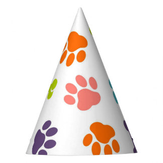 Puppy Paw Prints Party Hat