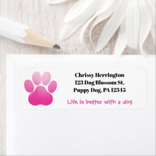 Puppy Pawprint / Pink & White / Life Is Better Dog