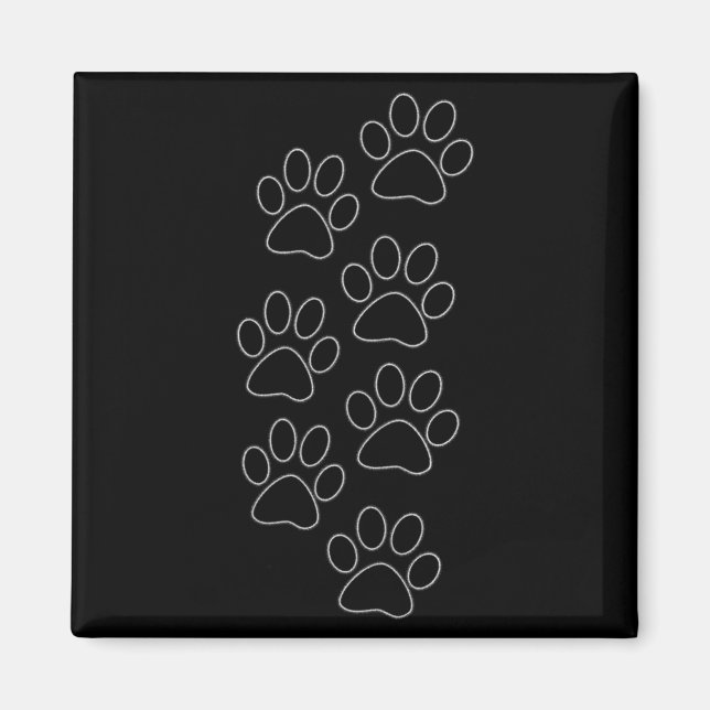 Puppy Paws Dog Prints Dad Pup Mom Good Boy New Res Magnet (Front)