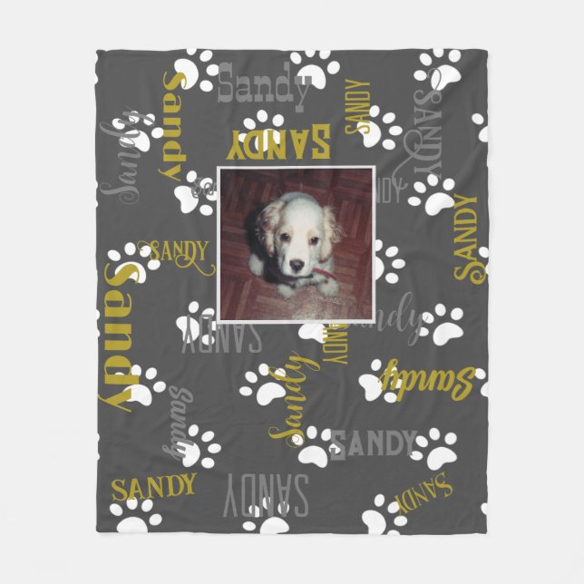 Puppy Paws Fleece Blanket (Front)