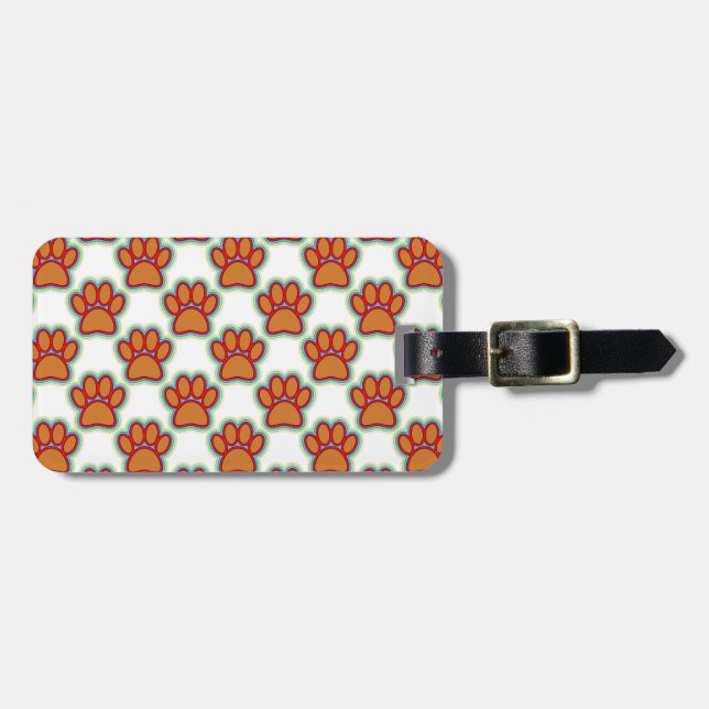 Puppy Paws Luggage Tag (Front Horizontal)