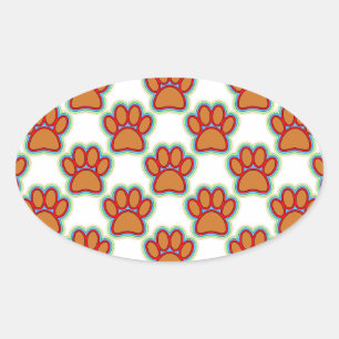 Puppy Paws Oval Sticker