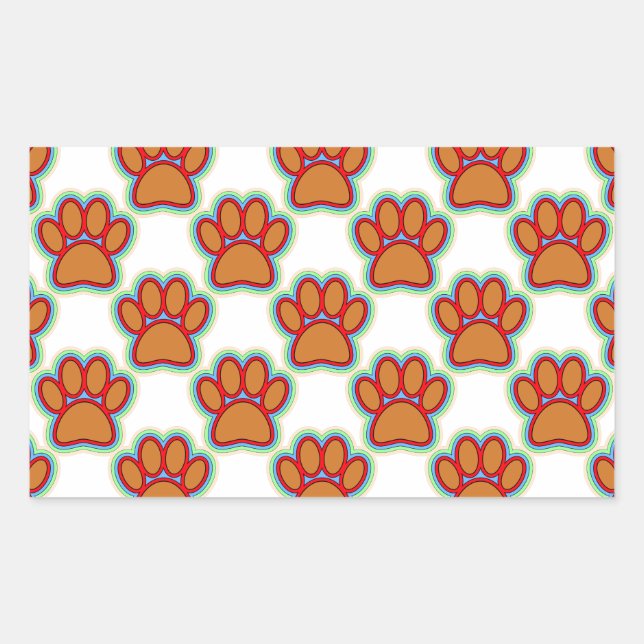 Puppy Paws Rectangular Sticker (Front)