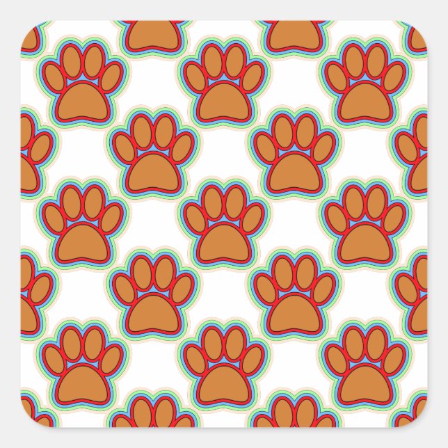 Puppy Paws Square Sticker (Front)