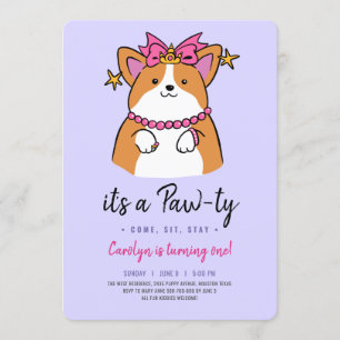 Puppy Pawty birthday invitation