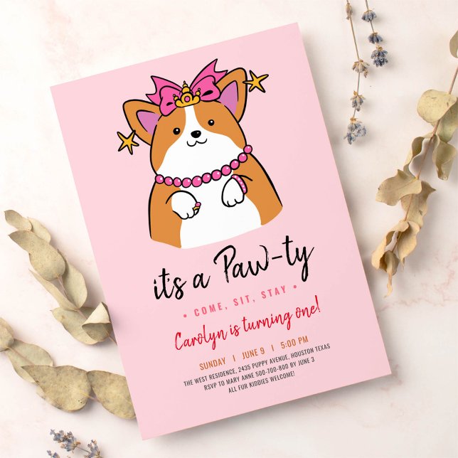 Puppy Pawty birthday invitation (Creator Uploaded)