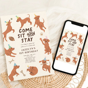 Puppy Pawty Birthday Party Invitation