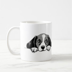 Puppy Peeking Cute Adorable Funny Animal Cartoon  Coffee Mug