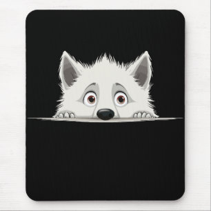 Puppy Peeking Cute Adorable Funny Animal Cartoon  Mouse Pad
