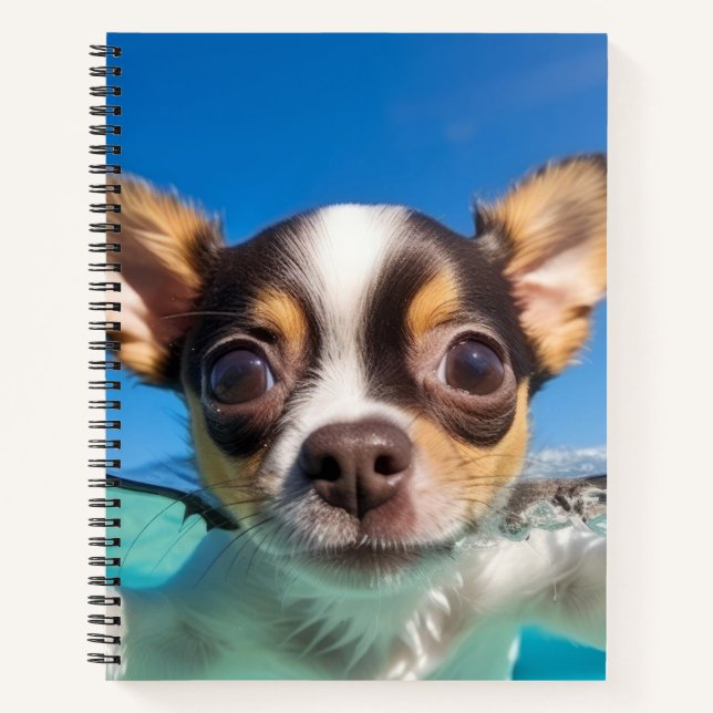 Puppy Pet Dog Animal Fun Playing Water  Notebook (Front)