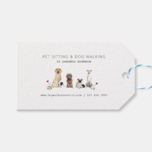 Puppy Pet Sitting Dog Walking Services Gift Tags