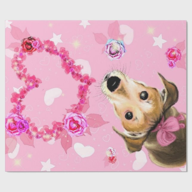 Puppy Pet Wrapping Paper Gift (Flat)