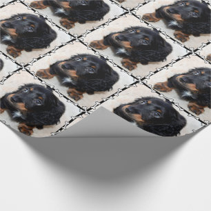 Puppy Photo Bones Frame Wrapping Paper