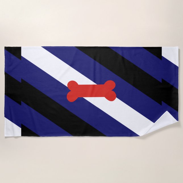 Puppy Play Pride Flag Beach Towel (Front)