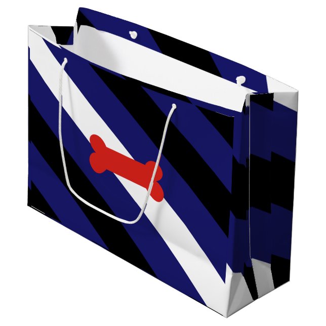 Puppy Play Pride Flag Large Gift Bag (Front Angled)