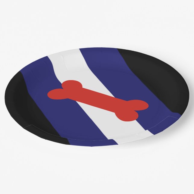 Puppy Play Pride Flag Paper Plate (Angled)