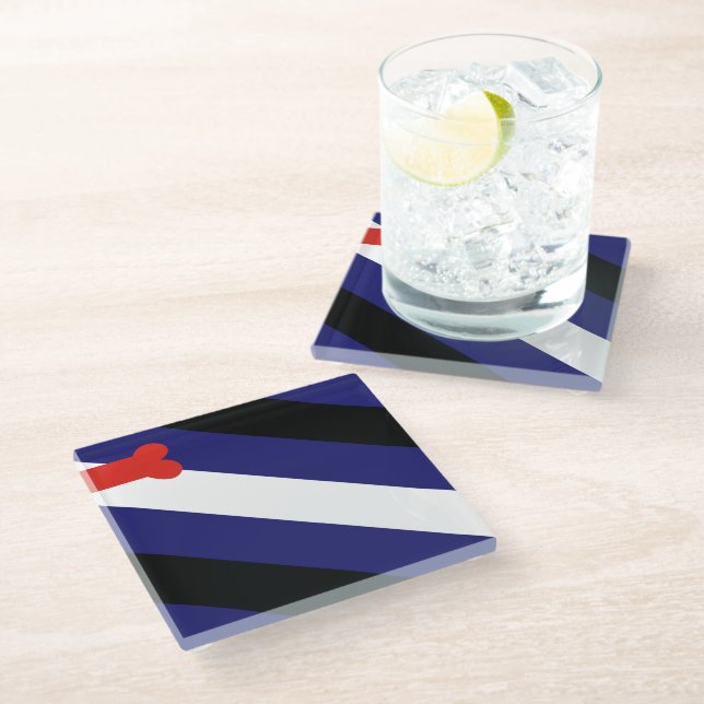 Puppy Play Pride Glass Coaster (Angled)