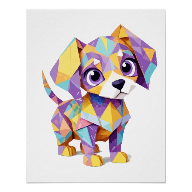 Puppy Playful Adorable Fun Colourful Joyful Animal Poster (Front)