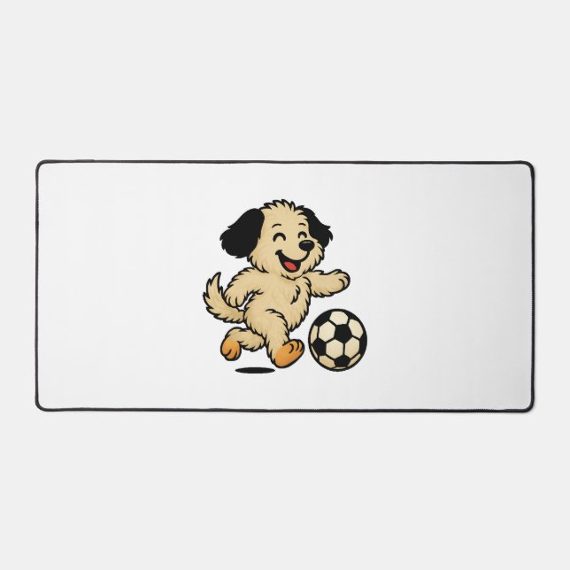 Puppy playing Soccer Desk Mat (Front)