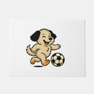 Puppy playing Soccer Doormat