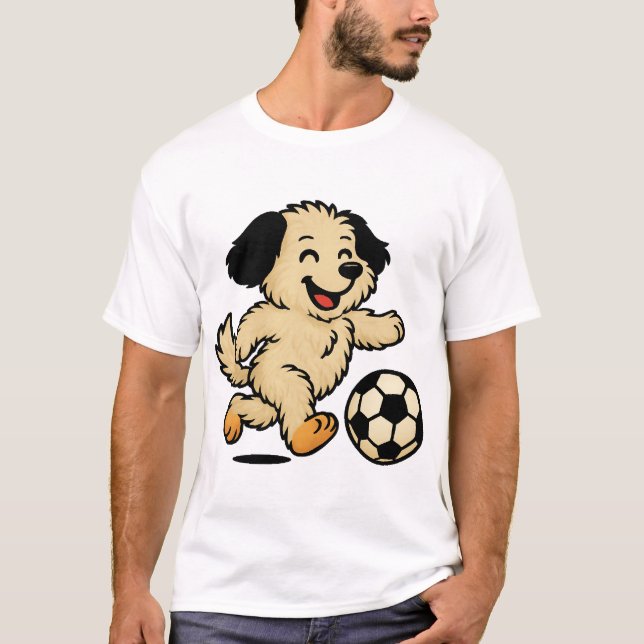 Puppy playing Soccer T-Shirt (Front)