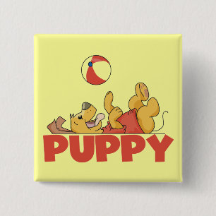 Puppy Plays TShirts and Gifts 15 Cm Square Badge
