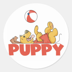Puppy Plays TShirts and Gifts Classic Round Sticker