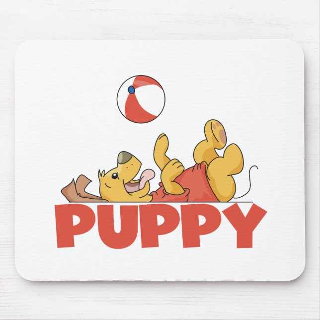 Puppy Plays TShirts and Gifts Mouse Pad (Front)