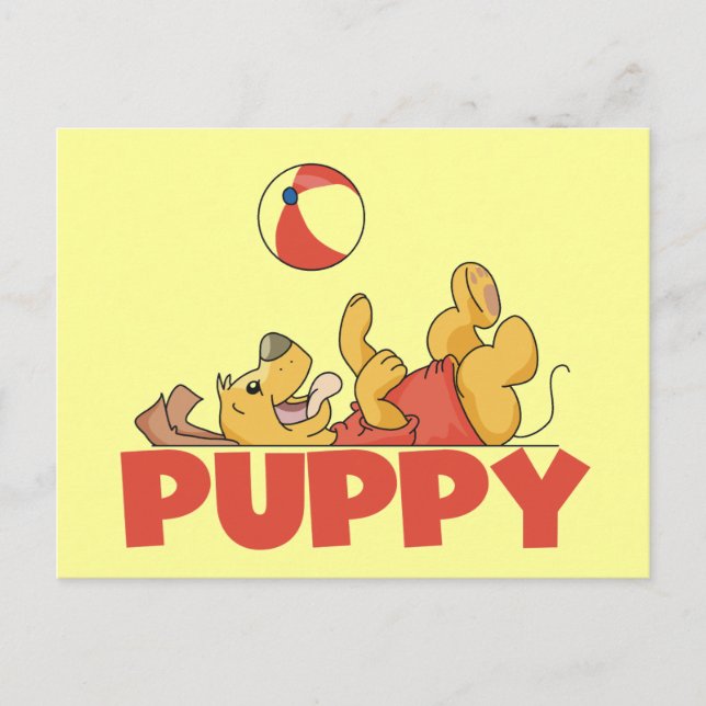 Puppy Plays TShirts and Gifts Postcard (Front)