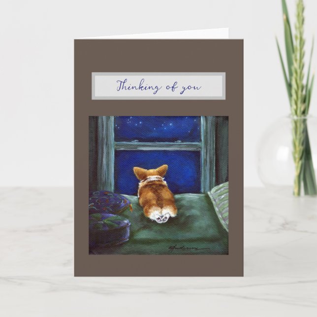 Puppy Ponders Folded Note Card (Front)