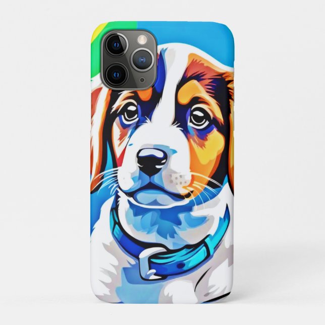 Puppy Portrait: Colourful Pup Case-Mate iPhone Case (Back)