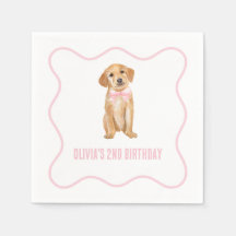 Puppy preppy pink plaid birthday
