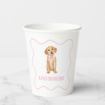 Puppy preppy pink plaid birthday