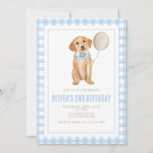 Puppy preppy plaid birthday