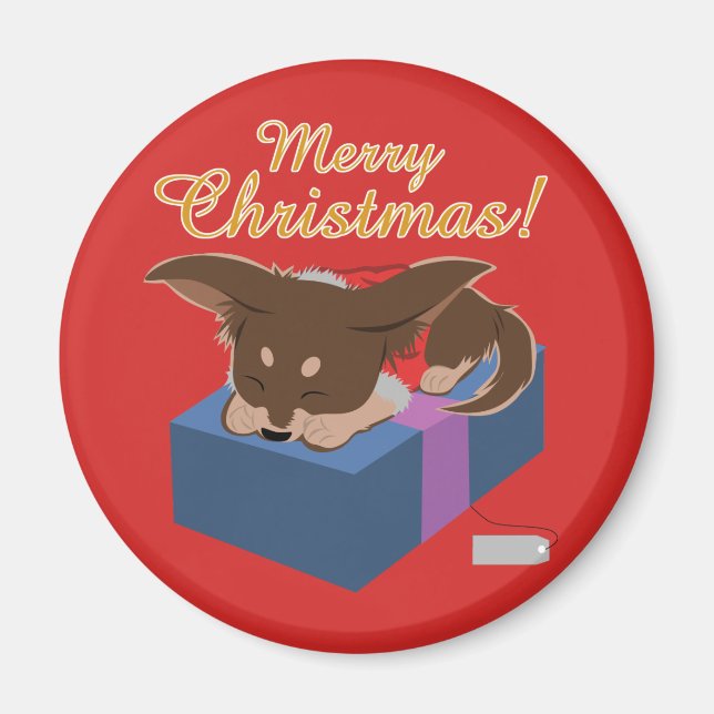 Puppy Present Magnet (Front)