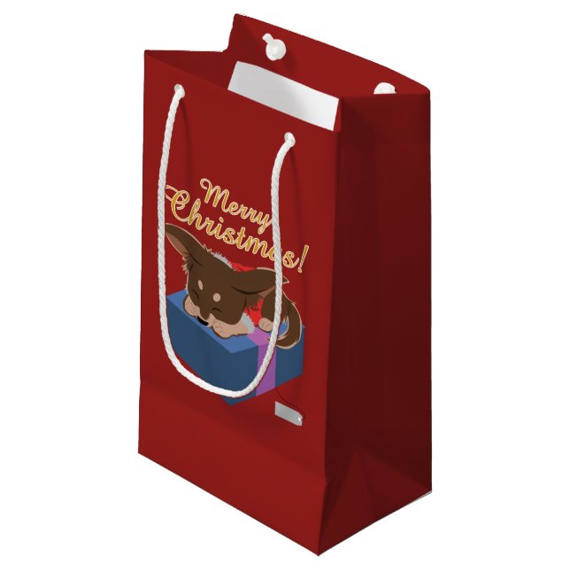 Puppy Present Small Gift Bag (Front Angled)