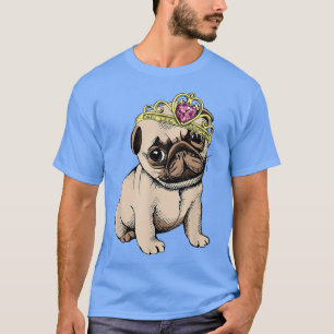 Puppy Princess Pugs With Tiara Cute For Dog Breede T-Shirt