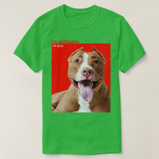 Puppy print Collection Im aDOGable American Pit Bu T-Shirt (Design Front)