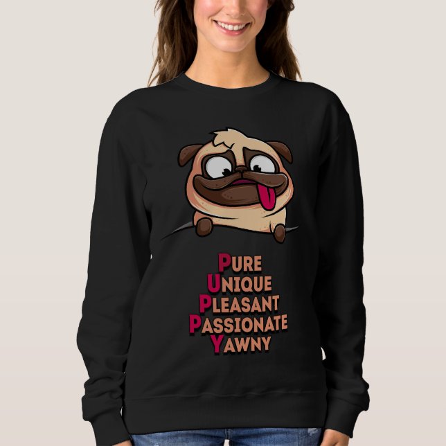 Puppy Pug design Classic T-Shirt 888 Sweatshirt (Front)
