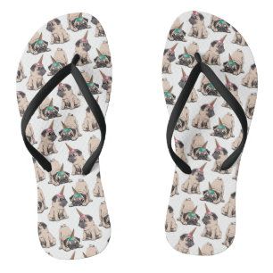Puppy Pugs Aspiring Unicorn Pattern Jandals