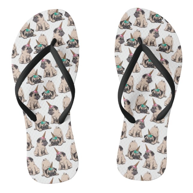 Puppy Pugs | Aspiring Unicorn Pattern Jandals (Footbed)