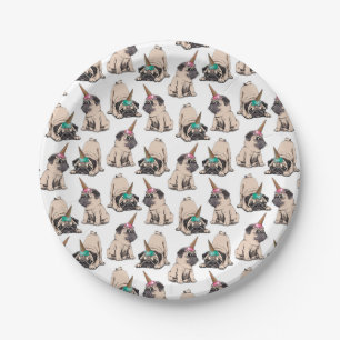 Puppy Pugs   Aspiring Unicorn Pattern Paper Plate