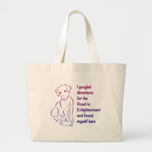 Puppy Road to Enlightenment Large Tote Bag