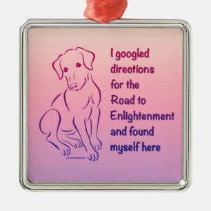 Puppy Road to Enlightenment Metal Tree Decoration