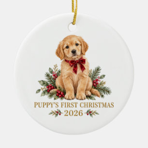 Puppy’s First Christmas 2026 Ceramic Ornament